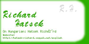 richard hatsek business card